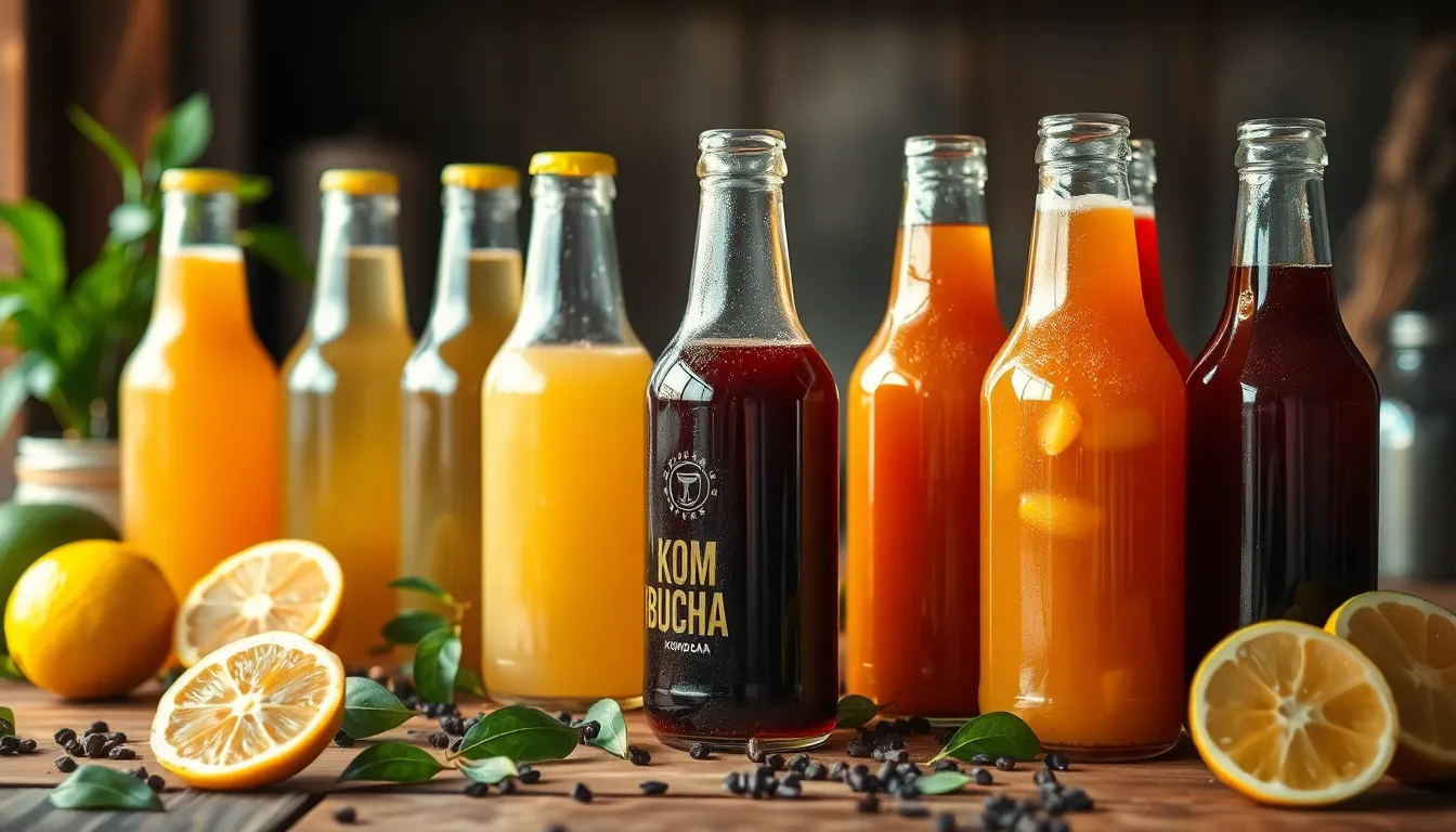 다양한 콤부차 맛을 즐기는 모습