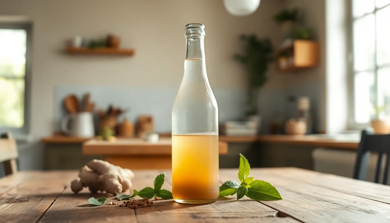 상큼한 과일 콤부차와 신선한 재료들