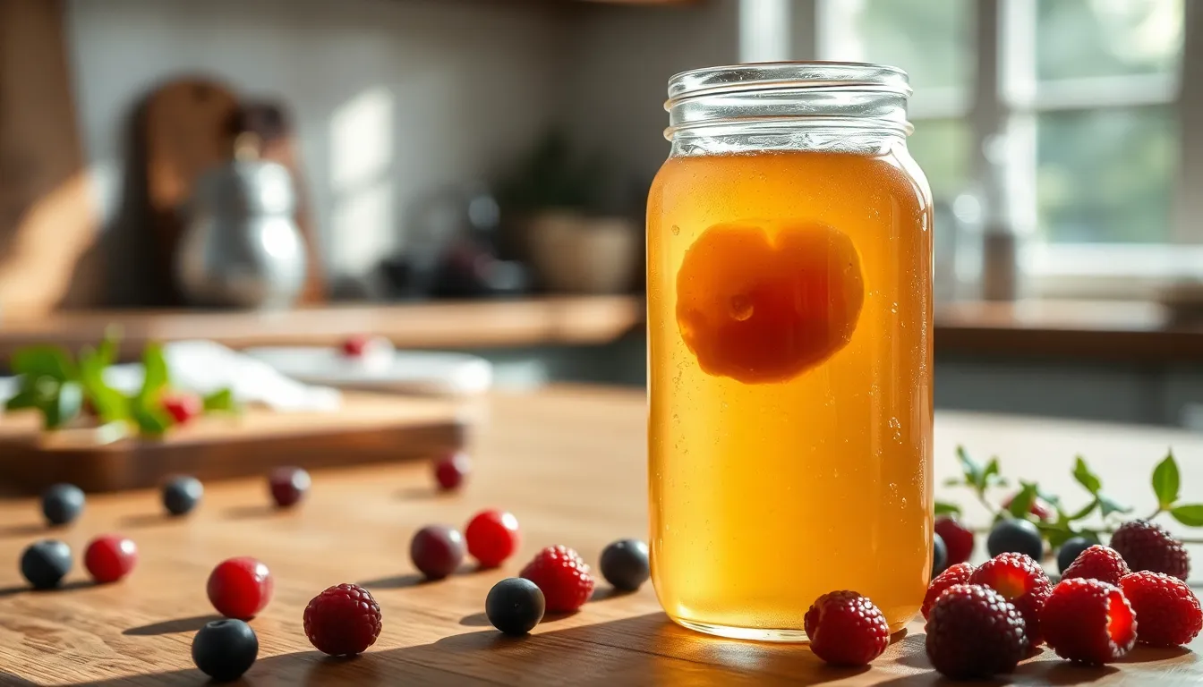 홈메이드 콤부차 발효 과정