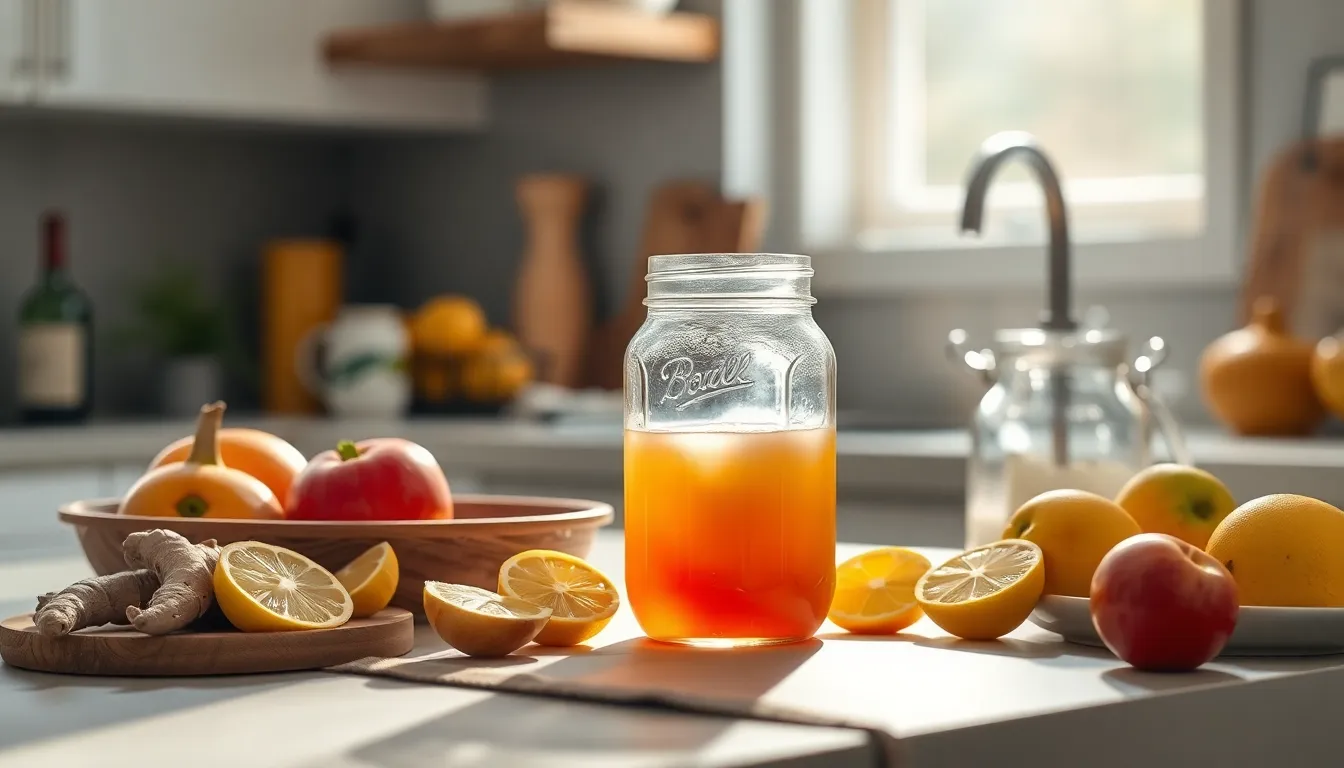 콤부차 재료와 발효 용기