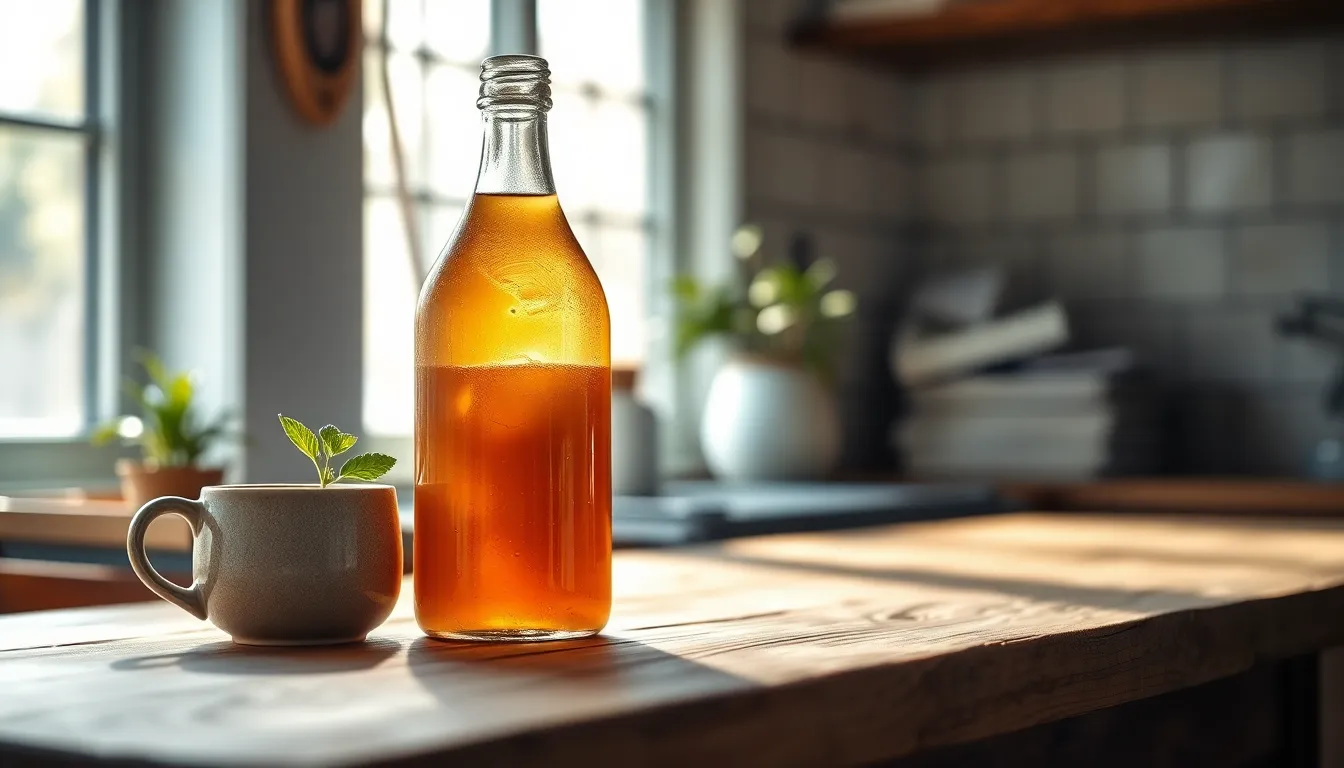 콤부차 발효 중인 모습