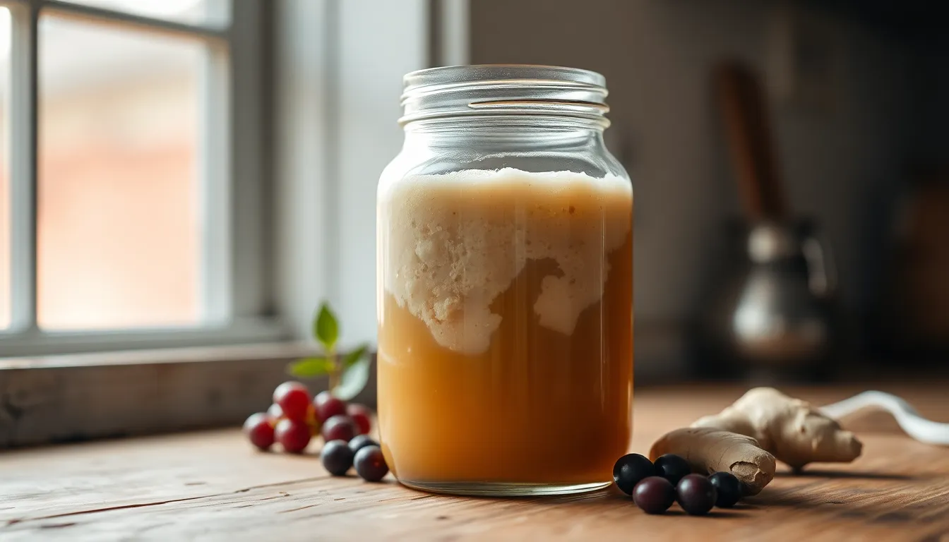 콤부차 발효 중인 이미지